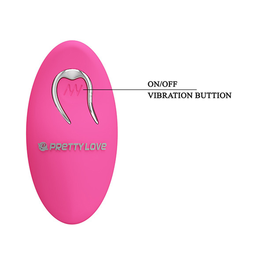 Розовый вибромассажёр 9,7см с пультом ДУ Pretty Love Walker BI-014583W-1