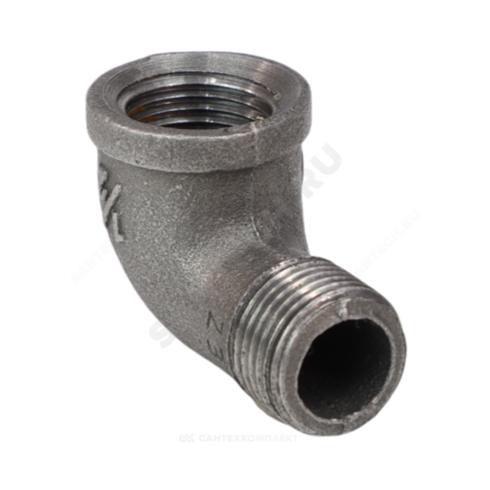Угольник проходной чугун Ду 15 (1/2") ВР/НР Fittex PLUS