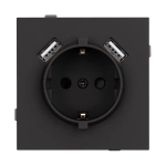 Механизм розетки с USB зарядкой SCT-TENDO-MUAA-SFPL-BK (230V, 16A) (Arlight, -)