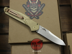 Нож Benchmade Osborne 940 AUTO BRASS - рукоять, кнопка, предох. и фурнитруа - латунь