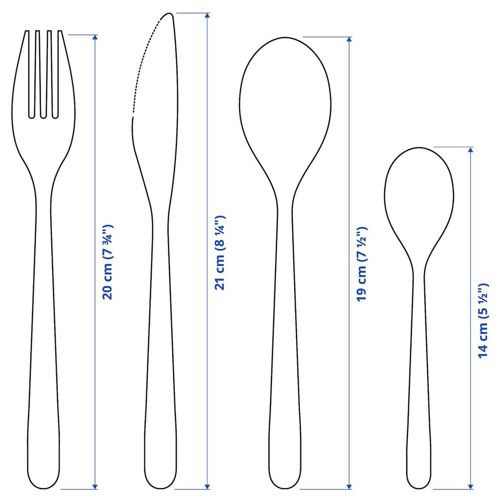 IKEA FÖRNUFT  (ИКЕА ФÖРНУФТ)  -  Набор столовых приборов, 24 предмета, нержавеющая сталь