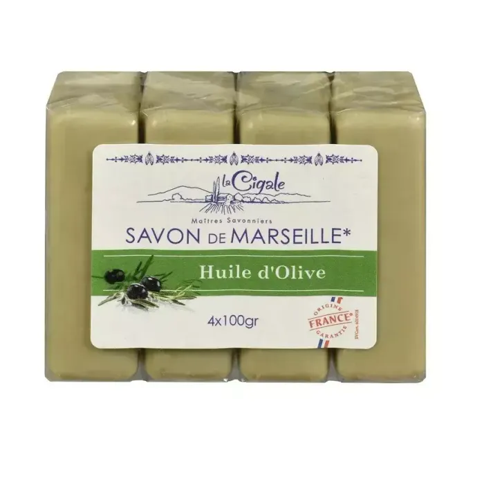 La Cigale Мыло кусковое Huile d'Olive, 4 шт., 100 г