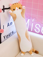 Мягкая игрушка длинный Кот батон, оранжевый, 110 см