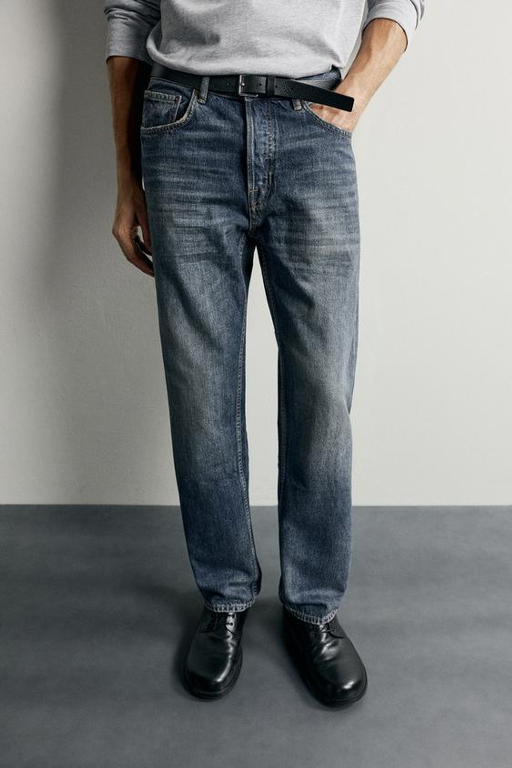 ZARA ДЖИНСЫ STRAIGHT LEG, СИНИЙ