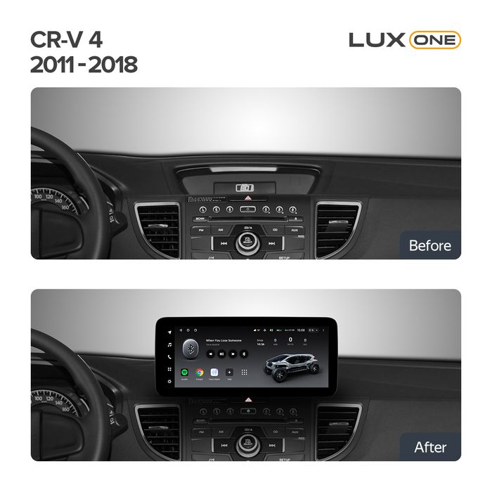Магнитола для Honda CR-V 4 2012-2016 - Teyes LUX ONE 360 монитор 12.3", Android 10, Быстрая, CarPlay, 4G SIM-слот, 4 камеры в комплекте