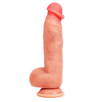 Телесный фаллоимитатор Мощный на присоске 17см Bior Toys Erowoman ER-30081