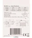 Сервопривод KST BLS815 HV (20 кг/см, 0.07 сек/60°, 73г)