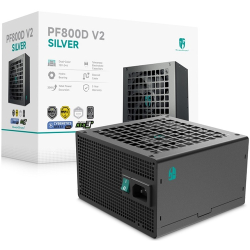 Блок питания DeepCool 800W GAMERSTORM PF800D V2, 120 мм, 80 PLUS Silver (PF800D-HF0B-WGEU-V2)