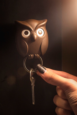 Держатель для ключей Night Owl коричневый Qualy