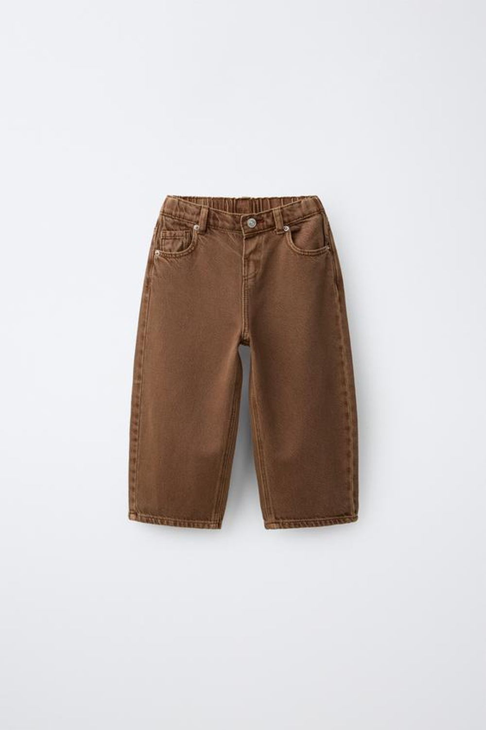 ZARA ДЖИНСЫ TAPERED С КАРМАНАМИ, КОРИЧНЕВЫЙ