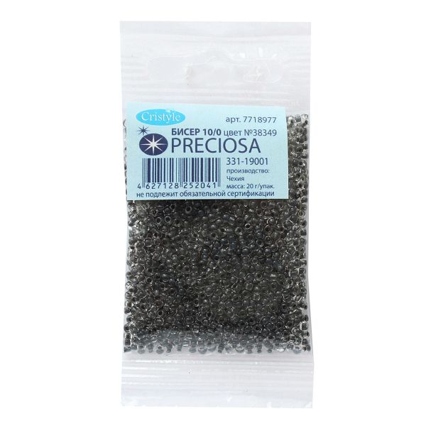 Бисер Preciosa прозрачный с цветн. центром 10/0 (2.3 мм), круг.отв, 100 г (5х20 г)
