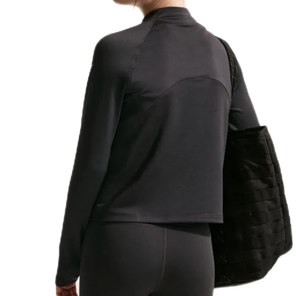 Футболка для девочки Nike Pro Dri-Fit Half Zip Long Sleeve - black/black/white