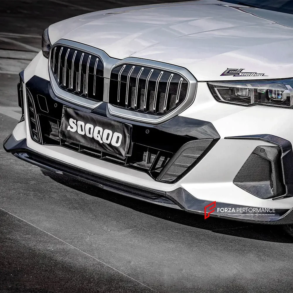 Карбоновая губа SOOQOO переднего бампера для BMW 5 серии G60 2023+ БМВ