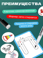 Набор пиши - стирай «Учу и пишу буквы», 66 карточек, 3+