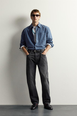 ZARA X AARON LEVIN ДЖИНСЫ STRAIGHT FIT, ЧЕРНЫЙ