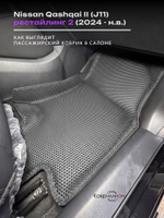 Автомобильные коврики ЭВА с бортами для Nissan Qashqai II рестайлинг 2 (J11) 24-н.в.