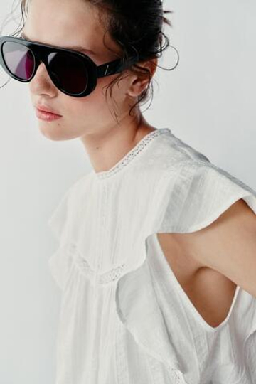 ZARA РОМАНТИЧНЫЙ ТОП С КРУЖЕВОМ, ЭКРЮ