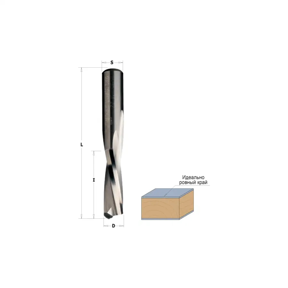 Фреза спиральная монолитная 8x22x70 Z=2 S=8 RH CMT 192.080.11