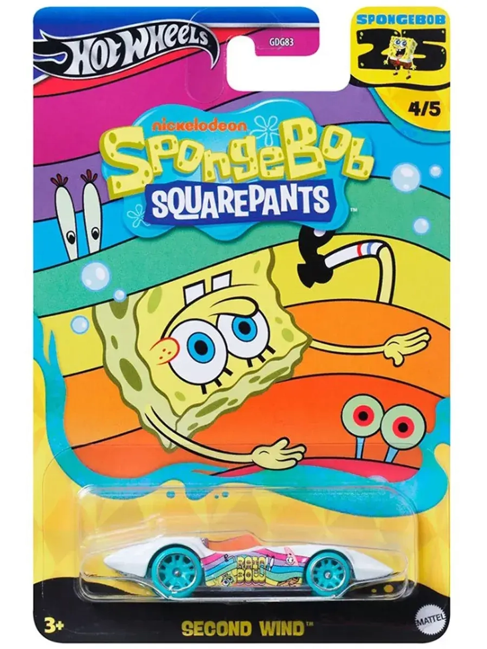 Машинка Хот Вилс Spongebob Second Wind GDG83 HRV55