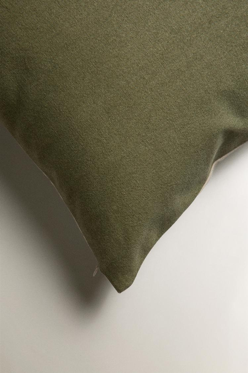 ZARA HOME ОДНОТОННЫЙ ХЛОПКОВЫЙ ЧЕХОЛ ДЛЯ ДЕКОРАТИВНОЙ ПОДУШКИ, ЗЕЛЕНЫЙ