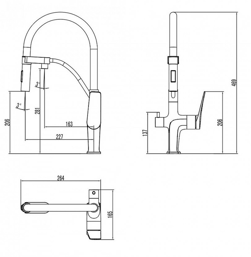 Смеситель для кухни Lemark Bronx LM3761BL Черный