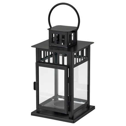 IKEA BORRBY  (ИКЕА БОРРБЙ)  -  Фонарь - для дома/улицы, чёрный 20 см