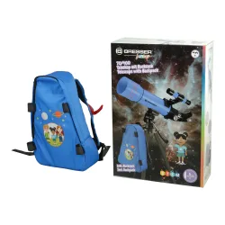 Телескоп BRESSER JUNIOR 70/400 в синем рюкзаке (8850610WXH000) - синий рюкзак и фирменная упаковка