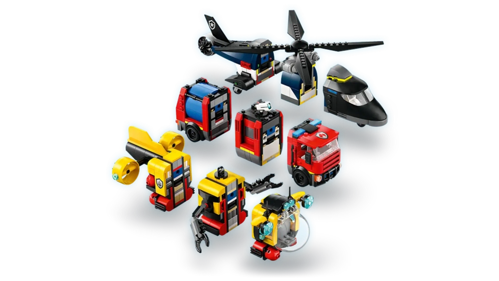 Конструктор LEGO City 60462 Вертолет, пожарная машина и подводная лодка