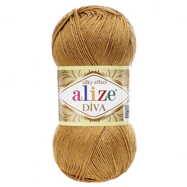 Пряжа Alize (Ализе) Diva / уп.5 мот. по 100 г, 350м, 369 карамельный A