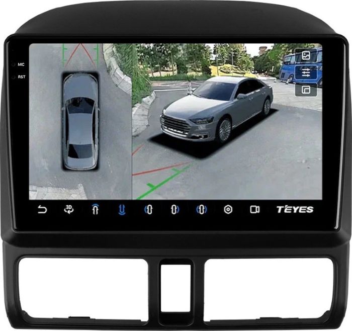 Магнитола для Honda CR-V 2 2000-2006 - Teyes CC3-2K-360 монитор 9.5" 2K QLED на Android 10, Быстрая, CarPlay, 4G SIM-слот, 4 камеры в комплекте