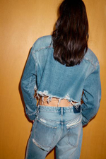 CROP ДЖИНСОВЫЙ ТОНКИЙ ПИДЖАК TRF - ZARA