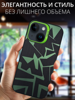 Дизайнерский чехол из пластика для IPHONE 15 с усиленной защитой камеры и глянцем
