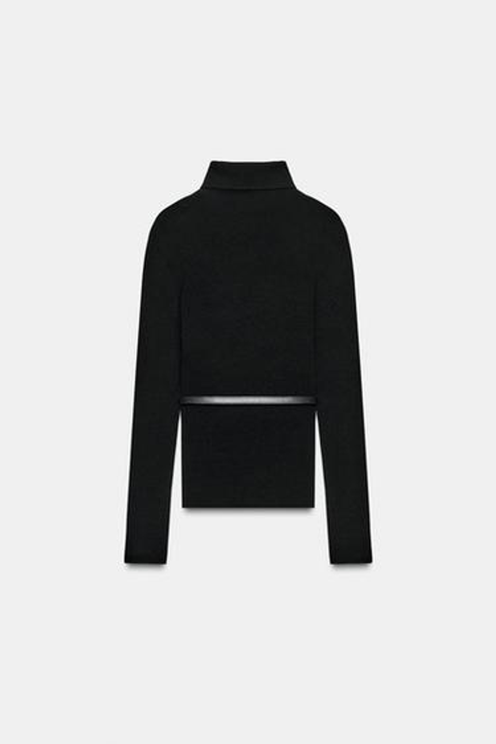 100% шерстяной свитер с воротником-стойкой и поясом - ZARA