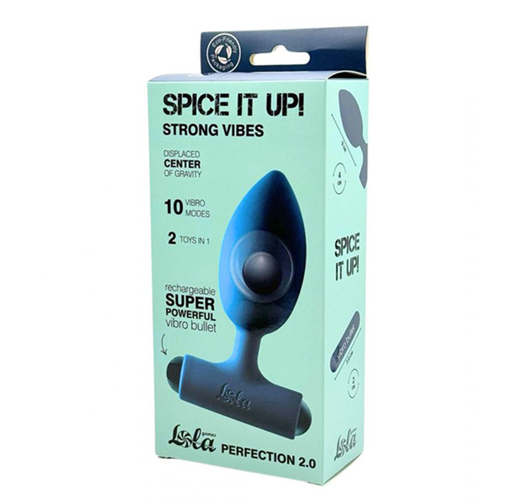 Бирюзовый анальный стимулятор 11,1см с перезаряжаемой вибропулей Lola Games Spice it up New Edition Perfection 2.0 8014-05lola
