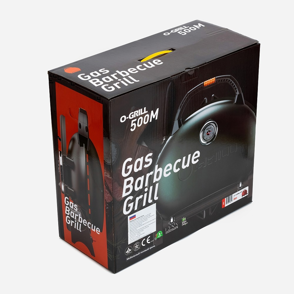 Гриль газовый O-GRILL 500MT красный, с термометром (в комплекте адаптер тип А)