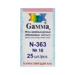 Иглы ручные гобеленовые №16, 25 шт, острые, Gamma N-363