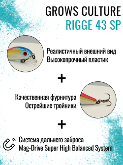 Воблер Минноу Rigge 43SP 43 мм 4 г цвет 30 Ocean Glare