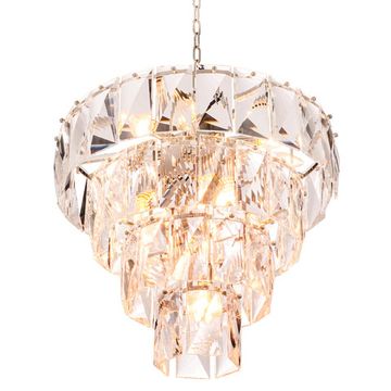 Eichholtz Chandelier Amazone S, Nickel Finish / Crystal Glass