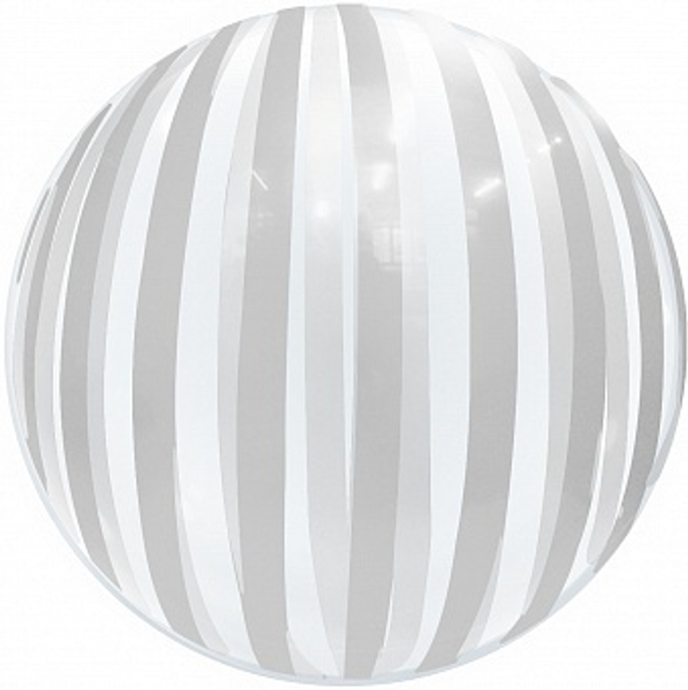 К 18'' Deco Bubble Серебряные полосы Прозрачный Кристалл