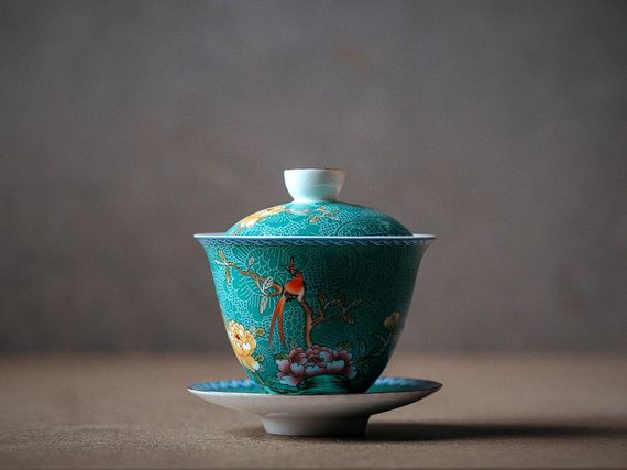 Gaiwan „Nia Yu Hua Xiang”, 160 ml., porcelana, szmaragd