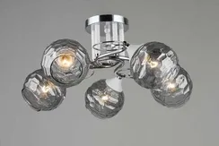 Люстра потолочная Rilon 1714/5 WT+CH, 5×40 Вт, хромированная и белая