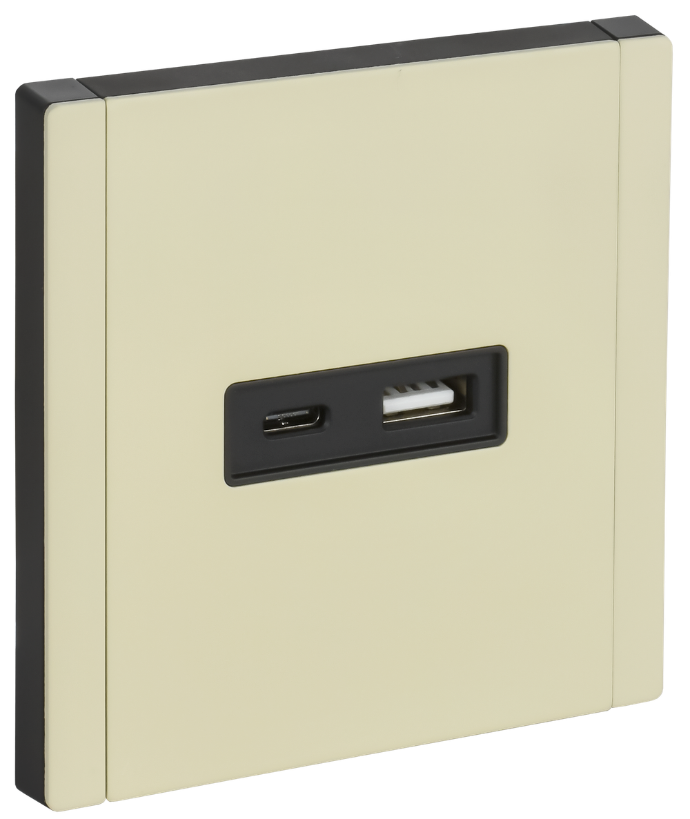 FORTE&PIANO Розетка USB A+C 3,1А FP850M металл серый сланец IEK