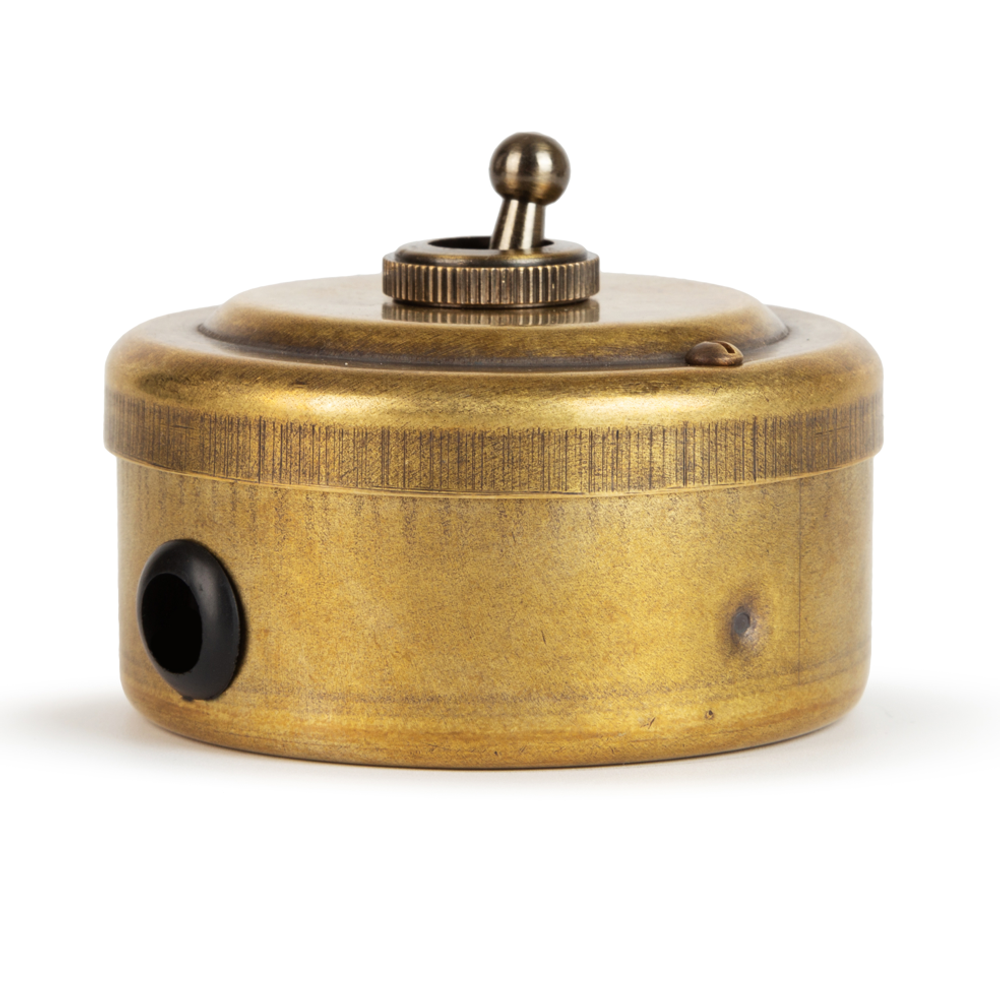 Переключатель (проходной) ретро тумблерный 1 кл. "Бронза" VINTAGE-BRASS 30302-1 / 1 Группа света, проходной