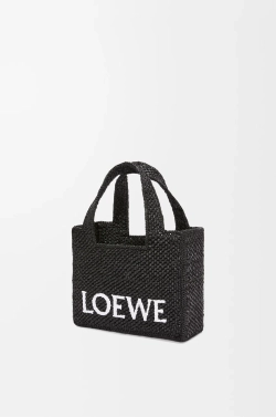 Loewe Мини-сумка Font из рафии, черный