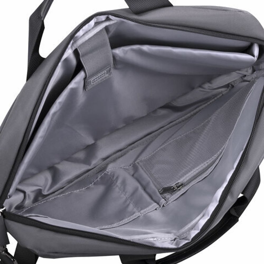 Сумка портфель BRAUBERG Expert с отделением для ноутбука 15,6", 2 отделения, серая, 30х40х12 см, 270825