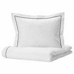 Комплект постельного белья IKEA SILVERTISTEL (СИЛВЕРТИСТЕЛ), Двуспальный, Белый, 240x220, 50x80 см