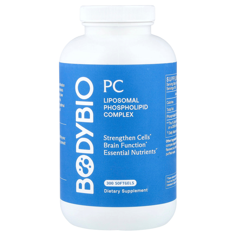 BodyBio, ФК, липосомальный фосфолипидный комплекс, 300 капсул (650 мг в 1 капсуле)
