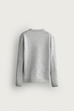 ZARA СВИТЕР ИЗ СМЕСОВОЙ ШЕРСТИ, СЕРЫЙ