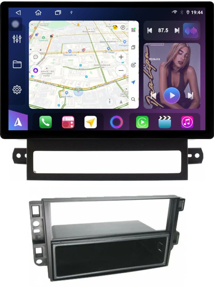 Магнитола для Chevrolet Captiva 2006-2011 (перенос БК вниз) - FarCar BX877 монитор 13" 2K QLED на Android 13, Быстрая, CarPlay, 4G SIM-слот