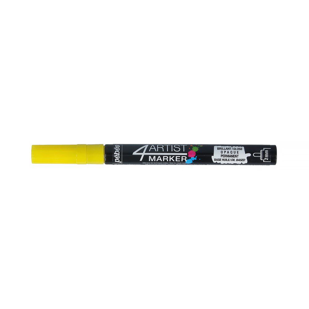 Маркер художественный 4Artist Marker на масляной основе 2 мм, перо круглое, 6 шт, 580002 желтый, Pebeo